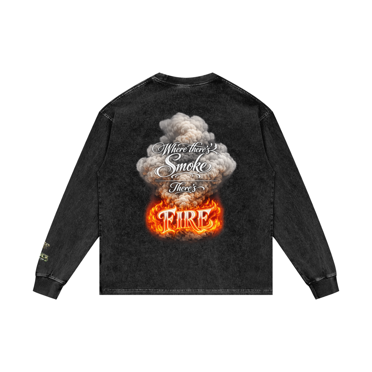 Oversized Acid Wash Long Sleeve Tee — BLVCKPVP3R