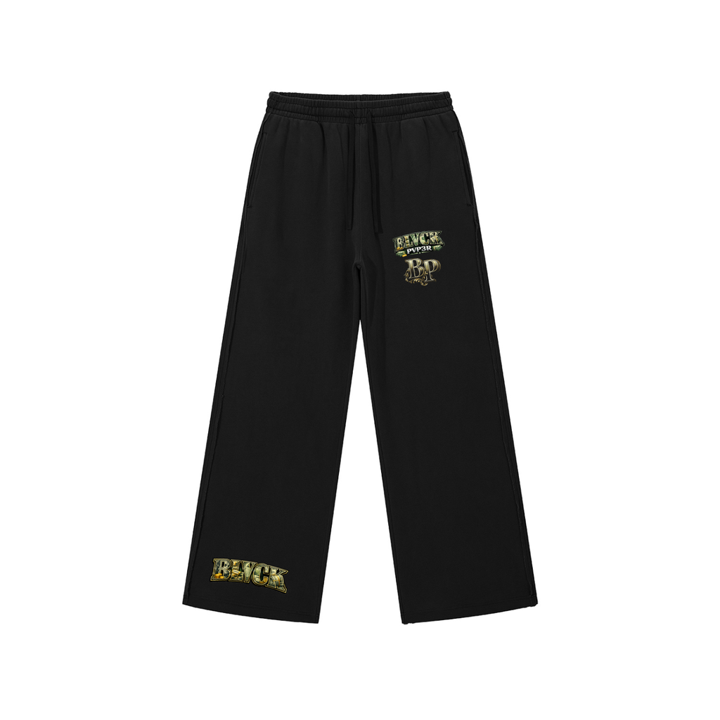Snow Washed Raw Edge Sweatpants — All Over Print