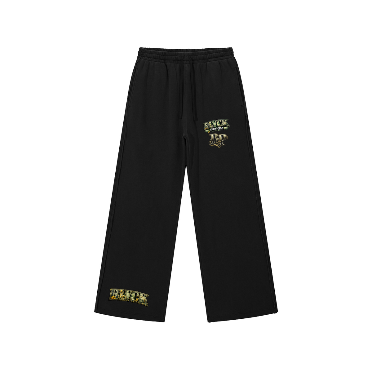 Snow Washed Raw Edge Sweatpants — All Over Print